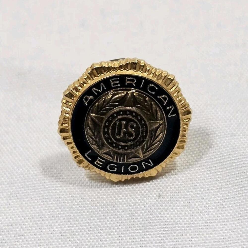 Vintage American Legion US International Military Veteran Tie Tack Lapel Hat Pin